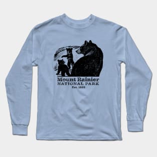 Mount Rainier National Park Bear Playful Cubs Long Sleeve T-Shirt